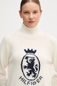 Tommy Hilfiger sweter z dodatkiem wełny beżowy WW0WW46434