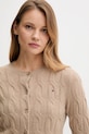 Tommy Hilfiger kardigan wełniany beżowy WW0WW47463