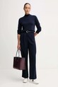 Шерстяной свитер Tommy Hilfiger WW0WW47468 тёмно-синий AW25