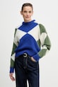 Tommy Hilfiger sweter z dodatkiem alpaki okrągły niebieski WW0WW47464