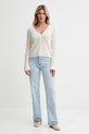 Calvin Klein kardigan z dodatkiem wełny LV044D344G beżowy AW25
