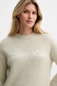 Calvin Klein sweter z dodatkiem wełny beżowy LV044D359G