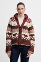 Barbour kardigan z dodatkiem wełny RUBY gruba czerwony LKN1695