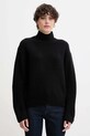 Svetr s příměsí vlny Calvin Klein Jeans polorolák černá LV044D329G