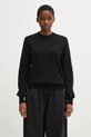 Вълнен пуловер Coperni Classic изчистен черен COPML161Y3018MEN