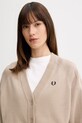 Fred Perry kardigan bawełniany beżowy K1120