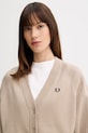 Fred Perry kardigan bawełniany beżowy K1120