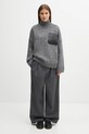 JW Anderson wool blend sweater Leather Patch Pocket KW1292.YN0367 gray