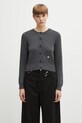 JW Anderson kardigan wełniany Contrast Embroidery Cardigan wełna szary KW1447.YN0447