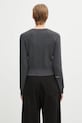 Одежда Шерстяной кардиган JW Anderson Contrast Embroidery Cardigan KW1447.YN0447 серый