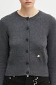 JW Anderson kardigan wełniany Contrast Embroidery Cardigan szary KW1447.YN0447