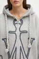JW Anderson kardigan wełniany Anchor Embroidery Zipped szary KW1499.YN0412