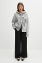 JW Anderson kardigan wełniany Anchor Embroidery Zipped KW1499.YN0412 szary