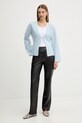 Кардиган с добавлением шерсти BOSS Orange 50548954 голубой AW25
