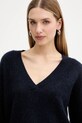 BOSS Orange sweter z dodatkiem wełny granatowy 50549185