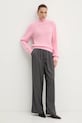 Morgan sweter z dodatkiem wełny MLEONAR różowy AW25