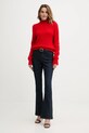 Morgan sweter z dodatkiem wełny MLEONAR czerwony AW25