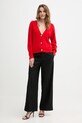 Morgan kardigan z dodatkiem wełny MGOJI czerwony AW25