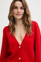 Morgan kardigan z dodatkiem wełny czerwony MGOJI