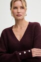 Morgan sweter z domieszką wełny bordowy MSTAR