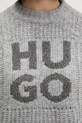 HUGO sweter z dodatkiem wełny 50548245 szary