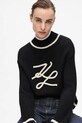 Karl Lagerfeld pulover de lână A4W18051 negru AW25