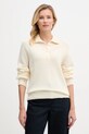Lacoste sweter wełniany wełna beżowy AF4010