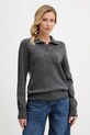Lacoste sweter wełniany wełna szary AF4010