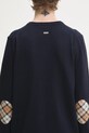 Barbour kardigan z dodatkiem wełny Pendle Knitted Cardigan LKN1076NY78 granatowy