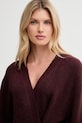 ISABELLE BLANCHE kardigan z dodatkiem wełny bordowy IS25FW.M152.F007
