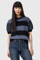 AllSaints sweter z dodatkiem wełny CLEM okrągły czarny W015KD