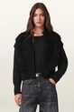 AllSaints kardigan z dodatkiem wełny ELIAS średniej grubości czarny W047KD