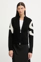 AllSaints cardigan cu alpaca SYLVIE cu modele negru W039KD