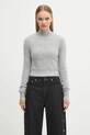 Sportmax sweter kaszmirowy GUBBIO wełna szary 2522366052600