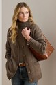 Ζακέτα με προσθήκη μαλλιού Lauren Ralph Lauren 200979672 καφέ
