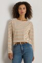 Бавовняний лонгслів Lauren Ralph Lauren бавовна бежевий 200980155