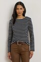 Хлопковый лонгслив Lauren Ralph Lauren хлопок тёмно-синий 200980155