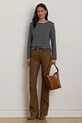 Одежда Хлопковый лонгслив Lauren Ralph Lauren 200980155 тёмно-синий