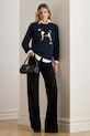 Одежда Хлопковый свитер Lauren Ralph Lauren 200P02075 тёмно-синий