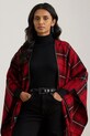 Odzież Lauren Ralph Lauren poncho z dodatkiem wełny 454960130 bordowy