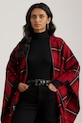 Odzież Lauren Ralph Lauren poncho z dodatkiem wełny 454960130 bordowy
