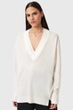 AllSaints sweter z dodatkiem wełny BERN szpic biały W050KD