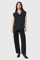 AllSaints kamizelka z dodatkiem wełny BERN W045KD granatowy