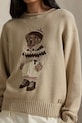 Polo Ralph Lauren sweter z dodatkiem wełny beżowy 211978315