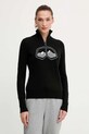BOGNER Fire+Ice sweter z dodatkiem wełny AZRA drobny wzór czarny 84538499