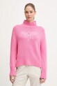 Rossignol sweter z domieszką kaszmiru JCC okrągły różowy RLOWO04