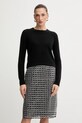 FROM FUTURE sweter kaszmirowy okrągły czarny WPR00019