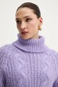 Morgan sweter z dodatkiem alpaki fioletowy MPALMA
