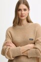 Rotate sweter z dodatkiem wełny beżowy 1146391753