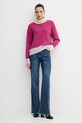 United Colors of Benetton sweter z dodatkiem wełny 16YCE204I różowy AW25